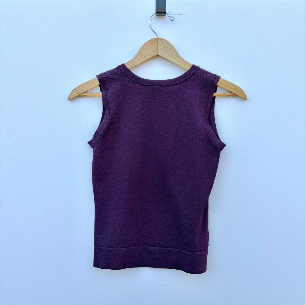 Ann Taylor Womens XS Purple Knit Shell‎ Scoop Neck Sleeveless Tank Top - Picture 5 of 6